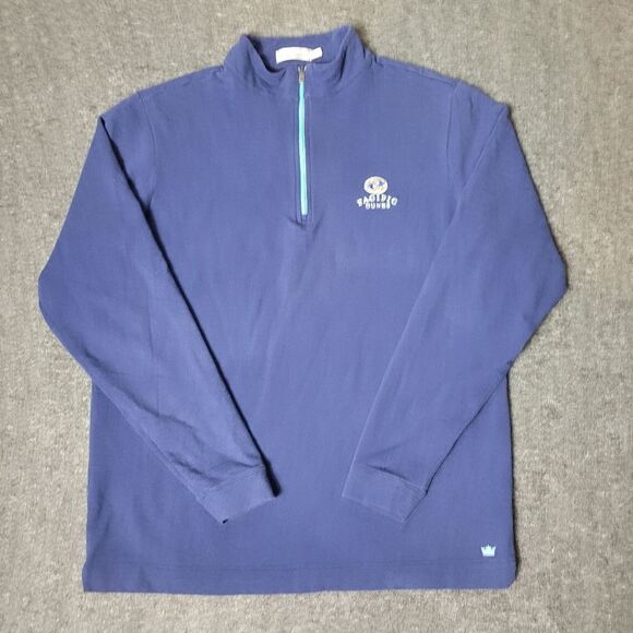 Peter Millar Sweatshirt Mens M Crown Comfort Golf 1/4 Zip Jumper Pullover Blue - Picture 1 of 9